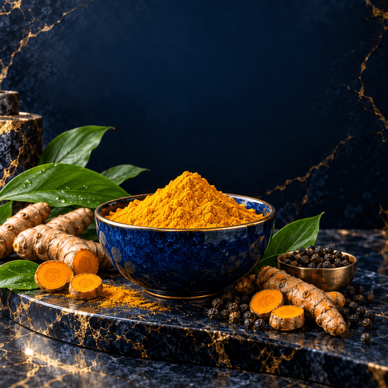 হলুদ গুঁড়া, কাঁচা হলুদ ও গোলমরিচ—HakimBari প্রাকৃতিক মসলা